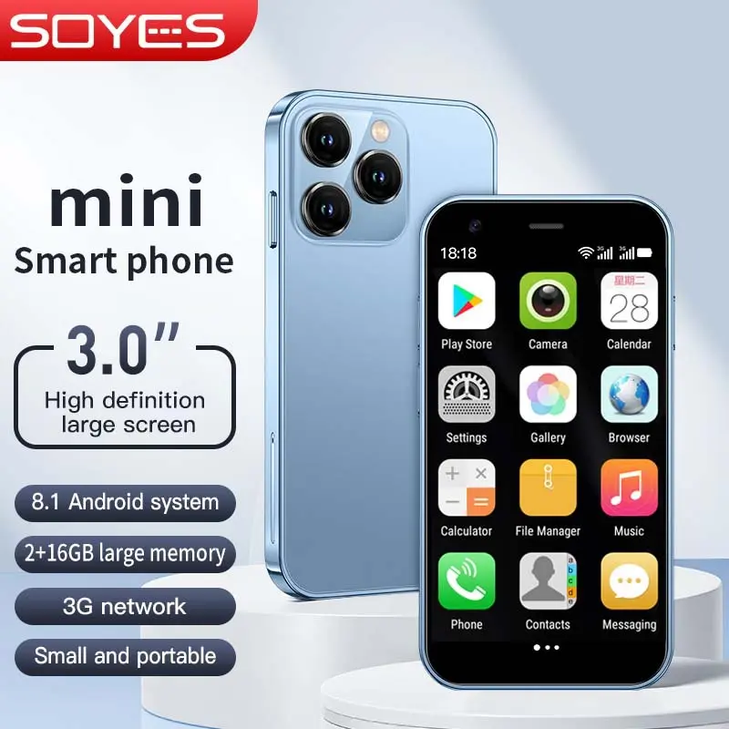 Điện thoại thông minh, Soyes Xs15, Kích thước bỏ túi mini, Hệ điều hành Android, Thiết kế thẻ kép, Điện thoại di động nhỏ