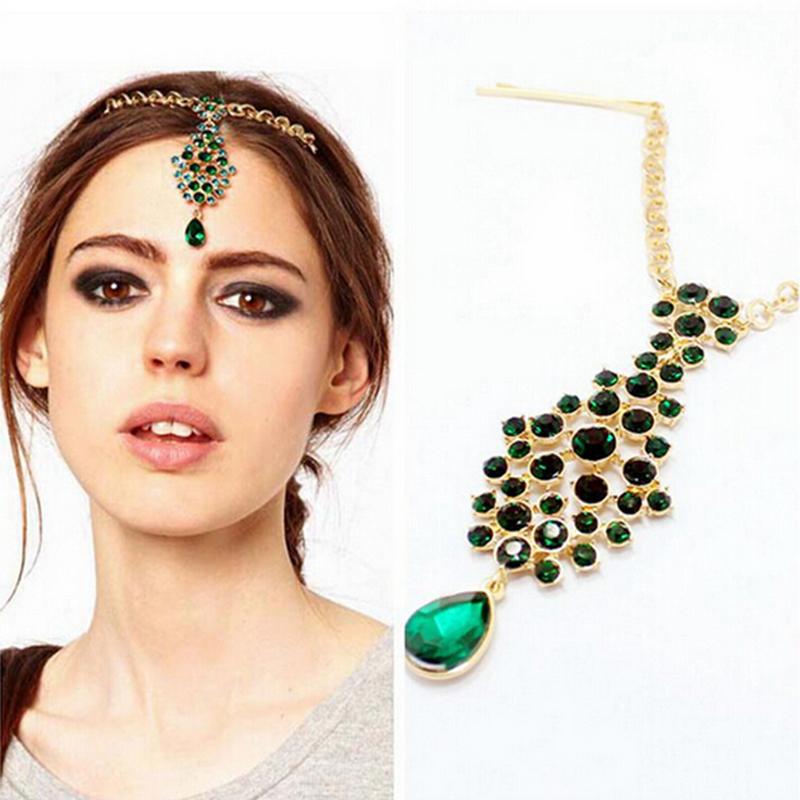 Product Introduction of Women Hair Clip Beads Flower Drop Hair Pins Forehead  Hair Clip Hairpins 17