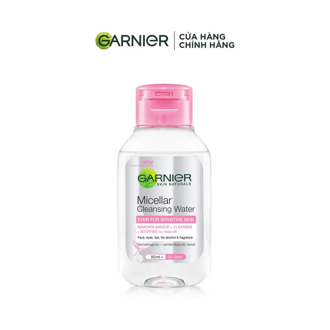 [QUÀ TẶNG KHÔNG BÁN] Nước Tẩy Trang làm sạch sâu dịu nhẹ cho da nhạy cảm (nắp hồng) - Garnier Micellar Cleansing Water 50ml GIFT