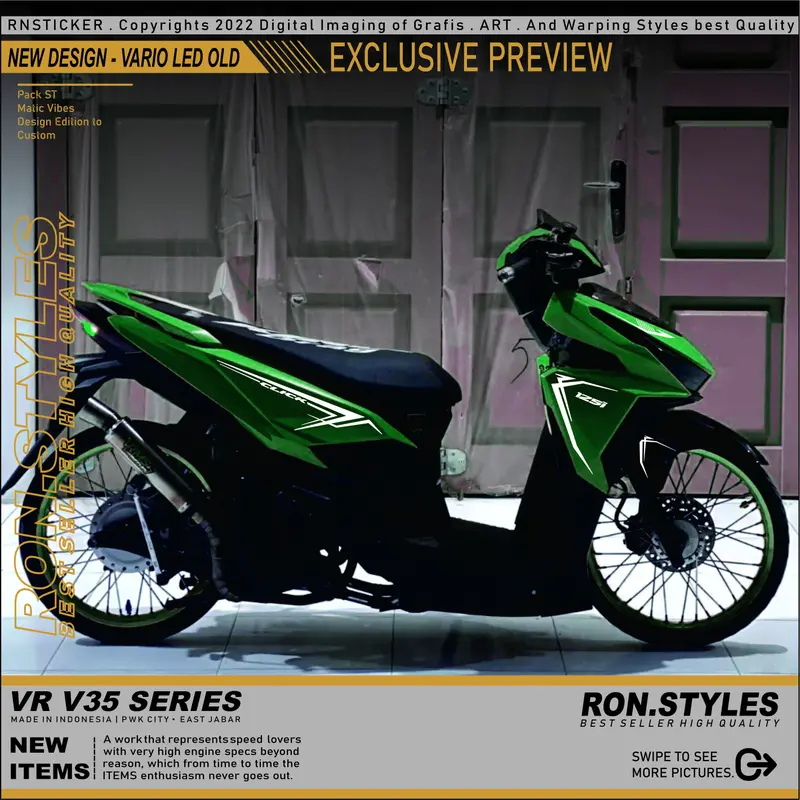 VRV35 Cutting Sticker Striping Vario Led 125-150 Old Striping Varled Stiker Vario 125 Striping Variasi Vario Simple stiker vario lama Striping Vario Led Old 2017 new desain simple style copy transparan Motor 0