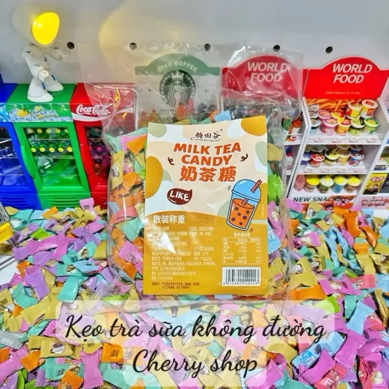 MIX 8 VỊ MILKTEA Kẹo Trà Sữa Ít Đường Assam, Latte, Matcha 100Gram Thơm Ngon Hot 2024 5