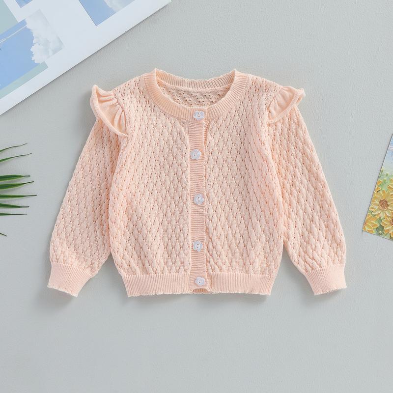 Baby Girls Knit Sweater, Long Sleeve Button-down Toddler Cardigan Fall Winter Clothes for Casual Daily 8