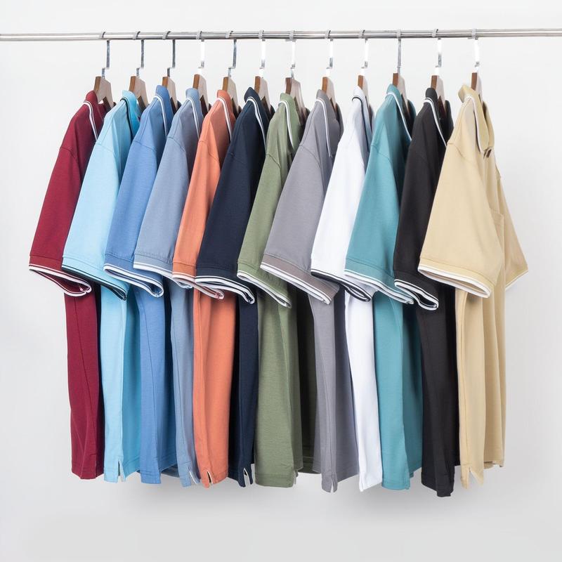 ÁO THUN NAM TRƠN  - ÁO POLO TRUNG NIÊN Có Cổ Ngắn Tay Cotton Menswear Shirt