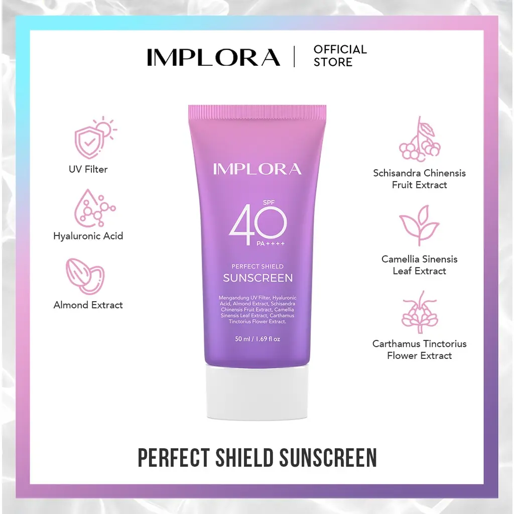 Implora Perfect Shield Sunscreen SPF 40 PA++++ | Sunscreen Wajah | Pelindung dari Sinar Matahari ✔️BPOM