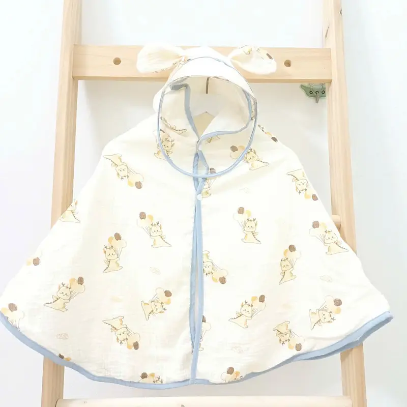 Áo choàng chống nắng cho bé chất xô muslin kèm tấm chắn HABY KIDS độ tuổi từ 0 đến 4 tuổi,( Shop xin điều chỉnh 3 lớp cũ xuống 2 lớp và 2 lớp xuống 1 lớp cho các mom chưa dùng xô muslin dễ hiểu ạ ) Voi Jean 1