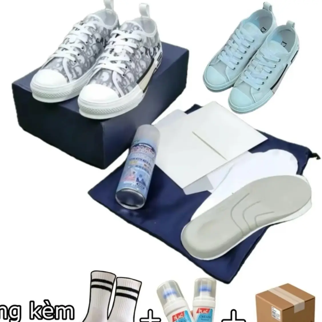 Mã Đi Ô Giày Thê Thao Nam Nữ Cao Cap Gia Re. Tạng Kem Lọ Vệ Sinh, Tất, Hộp Bao Vệ, Freship Sneaker Đế Bằng