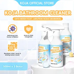 [Live 1] KOJA Pembersih Kamar Mandi 500ml x 3 Botol Khusus Toilet & Keramik Aroma Persik Lembut Tanpa Bau Menyengat 99.9% Penghapusan Bakteri & Penghilang Noda Efektif