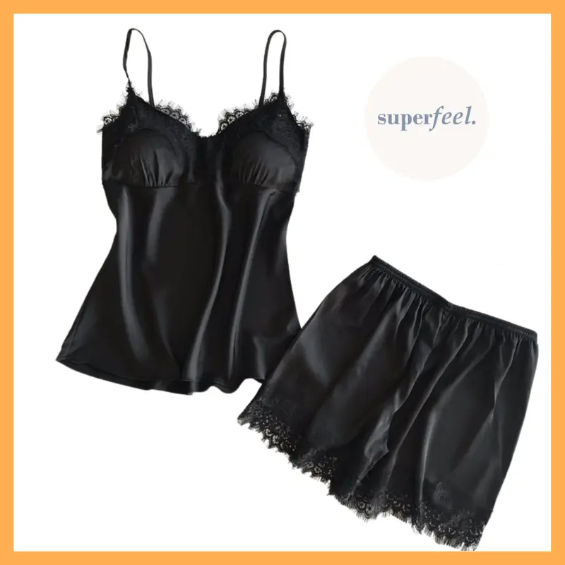 SFL LINGERIE SET PIYAMA TANKTOP & SHORTS CELANA DAN BAJU TIDUR MURAH GROSIR CLEARANCE WANITA PEREMPUAN LADY REMAJA DEWASA ALL SIZE  102 0