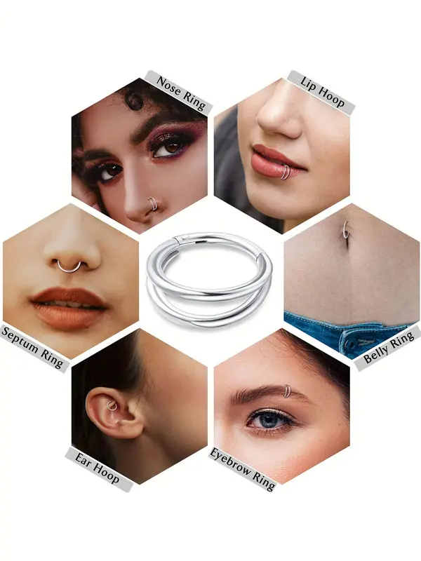 Helix Piercing Earrings, 2 Counts 2025 New Style Stainless Steel Flat Back Earring, Hypoallergenic Cartilage Earring Jewelry for Women 8