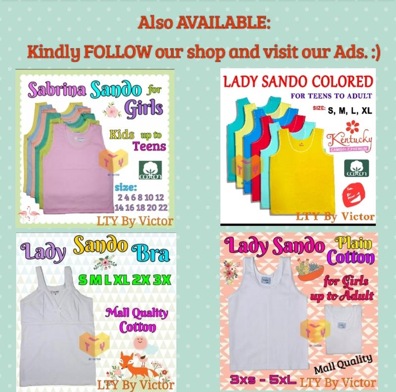 3PCS Lady Sando Bra Cotton White Kids Girls Teens Ladies Adult ( EFJ Jewel )  Plain 1PC / 3PCS Girl Tank Top Inner Uniform 4