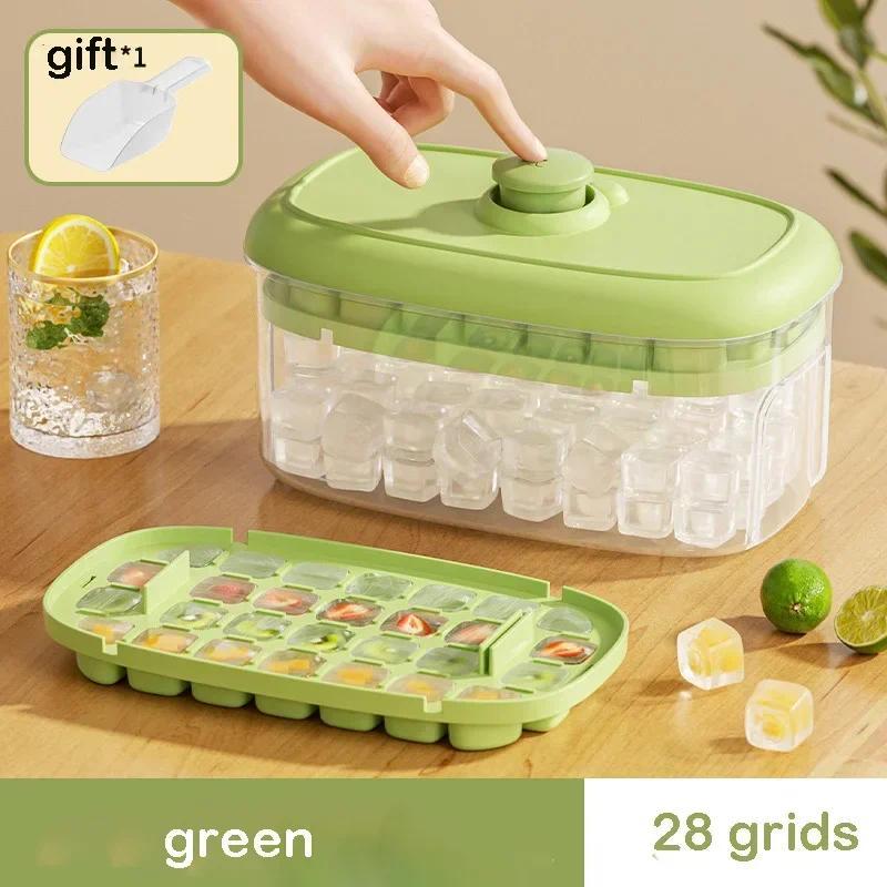 28Grids Ice Cube Tray Press Type Ice Block Mold for Home Storage Making Mold Summer Ice Maker Kitchen Sealed Maker 5