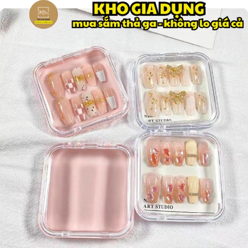 Hộp Đựng Nail Box Cao Cấp Hộp Đựng Móng Giả Trong Suốt Chống Bụi Hình Vuông Hộp Đựng Nail Trong Suốt Sang Trọng 88837