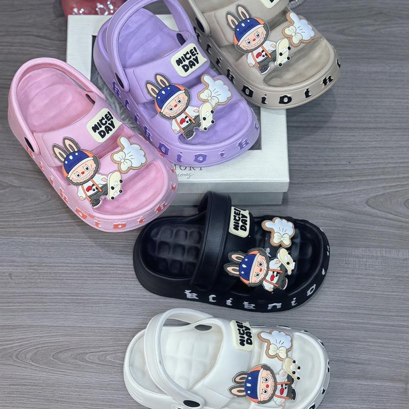 Dép sandal cho bé gái 2 quai Labubu siêu nhẹ êm mềm chống trơn trượt nhựa Eva (hậu Laika 01)