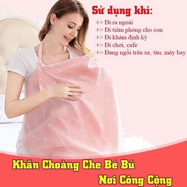 Khăn Choàng Cotton Che Cho Bé Bú Khi Ra Ngoài Tiện Ích Khăn Che Đa Năng Cho Bé Yêu
