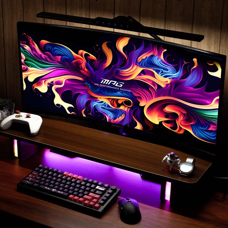 Kệ Có Led Kê Màn Hình Gaming Đa Năng Gỗ MDF Dễ Dàng Tháo Lắp