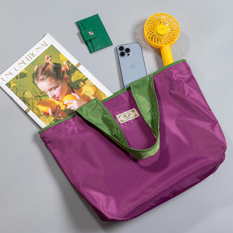 Product Introduction of Reusable Grocery Bag Large Capacity Foldable Shopping Bag With Drawstring Closure Foldable Eco-Friendly Shoulder Bag 30