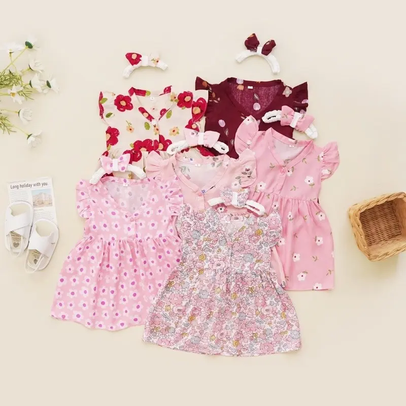 BINBIN KIDS DRESS ANAK BAYI PEREMPUAN BANDANA USIA 0 BULAN-1 TAHUN RAYON