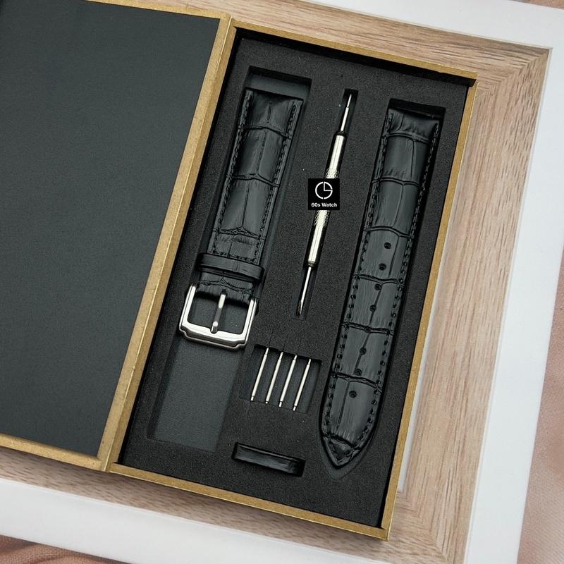 Dây Da Đồng Hồ Size Nam Nữ Da Bò thật Nhiều size[Tặng Hộp Gỗ + Phụ Kiện]