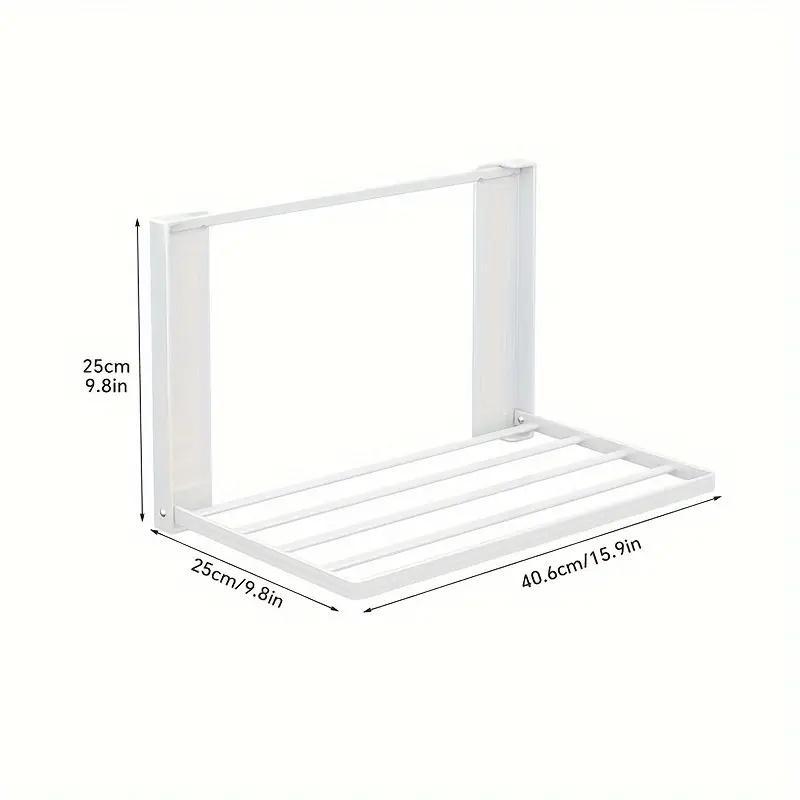 Product Introduction of Magnetic Foldable Storage Rack, 1 Count Wall Mounted Towel Rack, Multifunctional Storage Rack for Bathroom, Laundry Room, Home Organizer 1