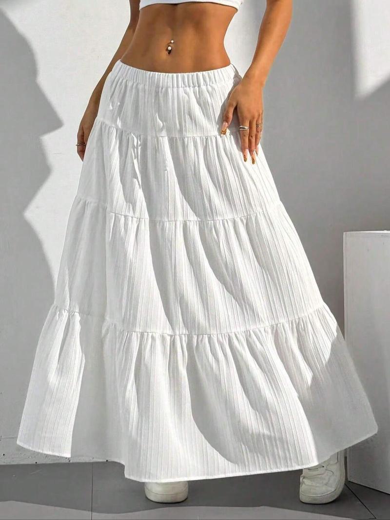 Product Introduction of Women's Solid Color Skirt, Casual Fashionable Long Skirt for Daily Wear, Ladies Bottoms for All Seasons 9