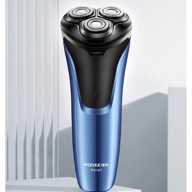 Máy cạo râu 3 lưỡi POREE PS-197 chân sạc Type C chống nước tốt, tự động làm sắc