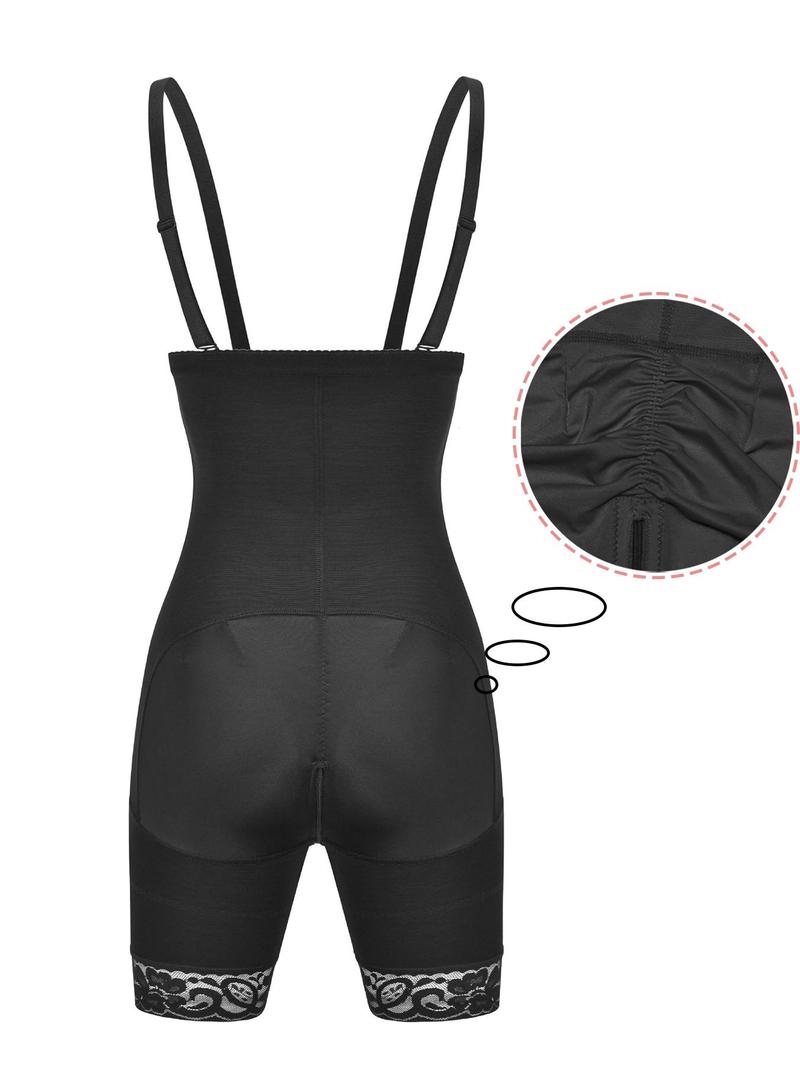 Product Introduction of Women's Solid Zipper Fly Hook & Eye Closure Shapewear Romper, Tummy Control Butt Lifting Shaper, High Stretch Shapewear for Daily Wear, Waistband 2