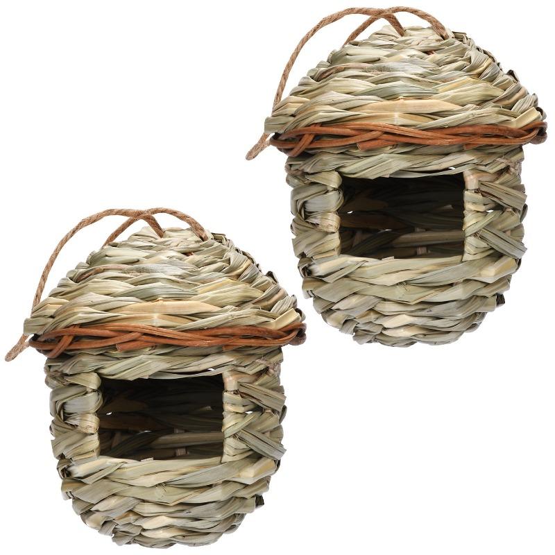 Product Introduction of Pet Hanging Bed Birds Nest Outdoor Hand-weaved Decorative Bird House Bird Cage Shelter for Garden Decoration Pet Bedroom 6