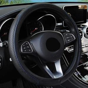 Funda para volante de coche de 15 pulgadas, cuero PU, universal antideslizante sin anillo interior, decoración interior automotriz, accesorios para coche