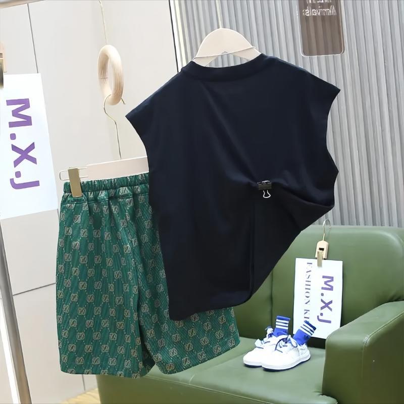 [110-160 size] Bộ Đồ In Hình Họa Tiết 3D Phong Cách Hàn Quốc Dành Cho Bé Trai có thể giặt máy 6-7 năm quần áo 4