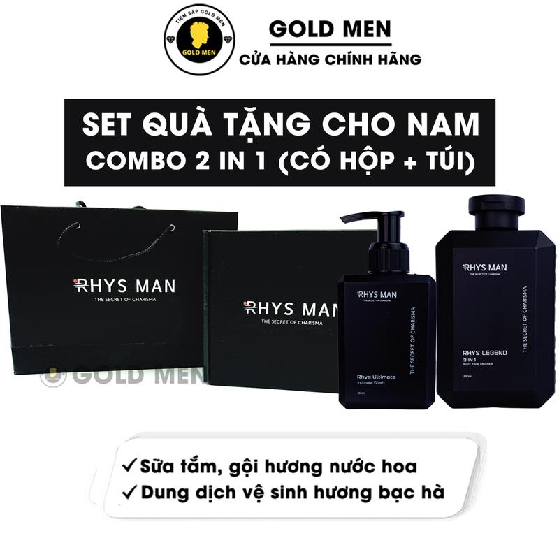 Combo Sữa tắm gội nam 3 in 1 Legend 350ml & Dung dịch vệ sinh nam 120ml RHYS MAN
