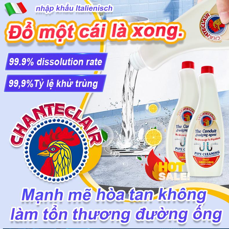 Gel Vệ Sinh Đa Năng 2in1 Chanteclair – Thông Cống & Tẩy Rửa Bồn Cầu – Tan Mỡ, Tóc, Khử Mùi, Không Cần Chà, Sạch Bồn Cầu & Đường Ống Siêu Nhanh – An Toàn, Siêu Mạnh 6