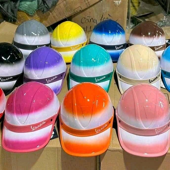 Nón bảo hiểm lưỡi trai vepa nữ loang màu cao cấp ( có khoét sau ) 8