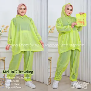 Midi 1412 Raincoat & Celana Mantol Jas Hujan PVC Tahan air