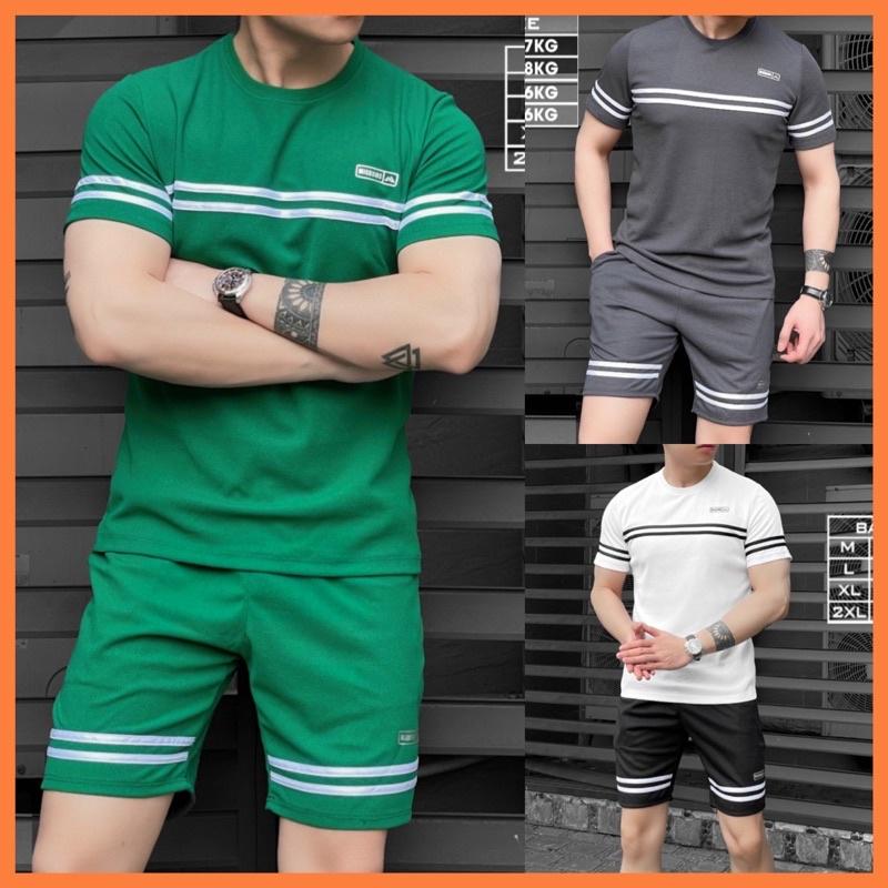 Bộ Quần Áo Mặc Nhà Thể Thao Nam Chất Tổ Ong Mùa Hè Phong Cách Cao Cấp 0