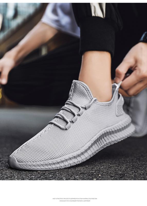 Product Introduction of Summer men's sports shoes breathable white men's sports shoes fashion light black walking. 64