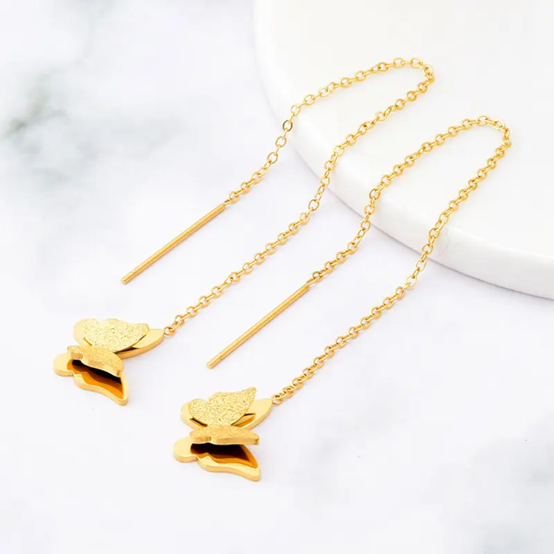 Anting Titanium Wanita Model Juntai Kupu Terlaris 2