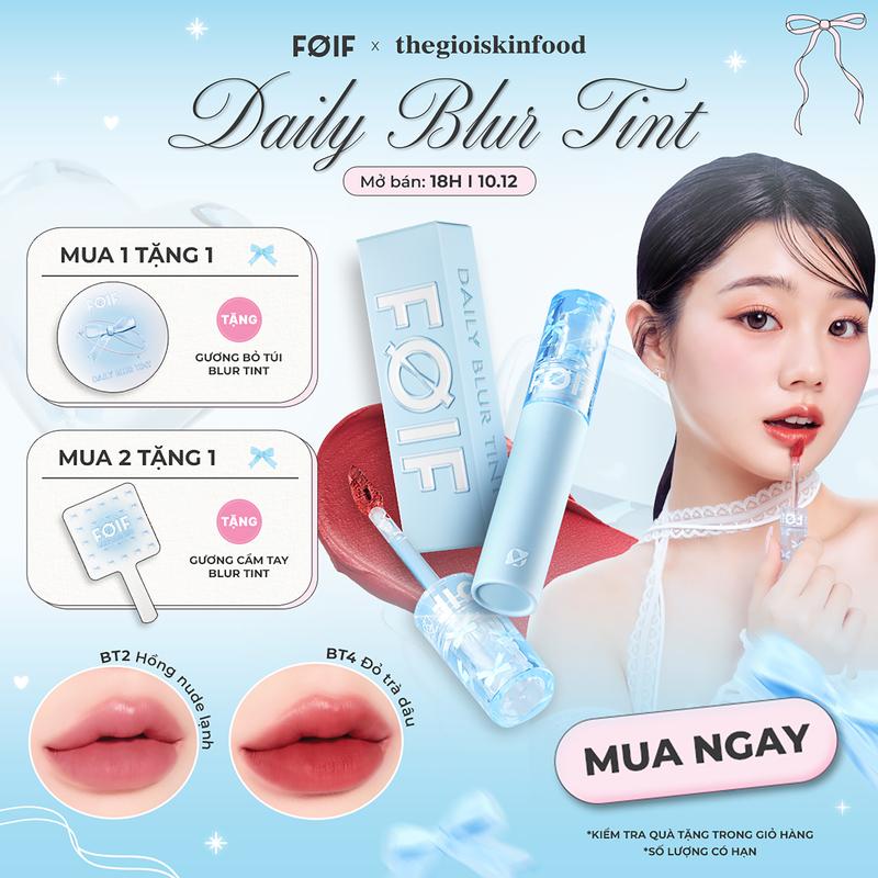 [FOIF by MERZY][NEW] Son Kem Lì Trang Điểm Thuần Chay FOIF Daily Blur Tint 3g Cosmetic Mỹ Phẩm Nữ Women
