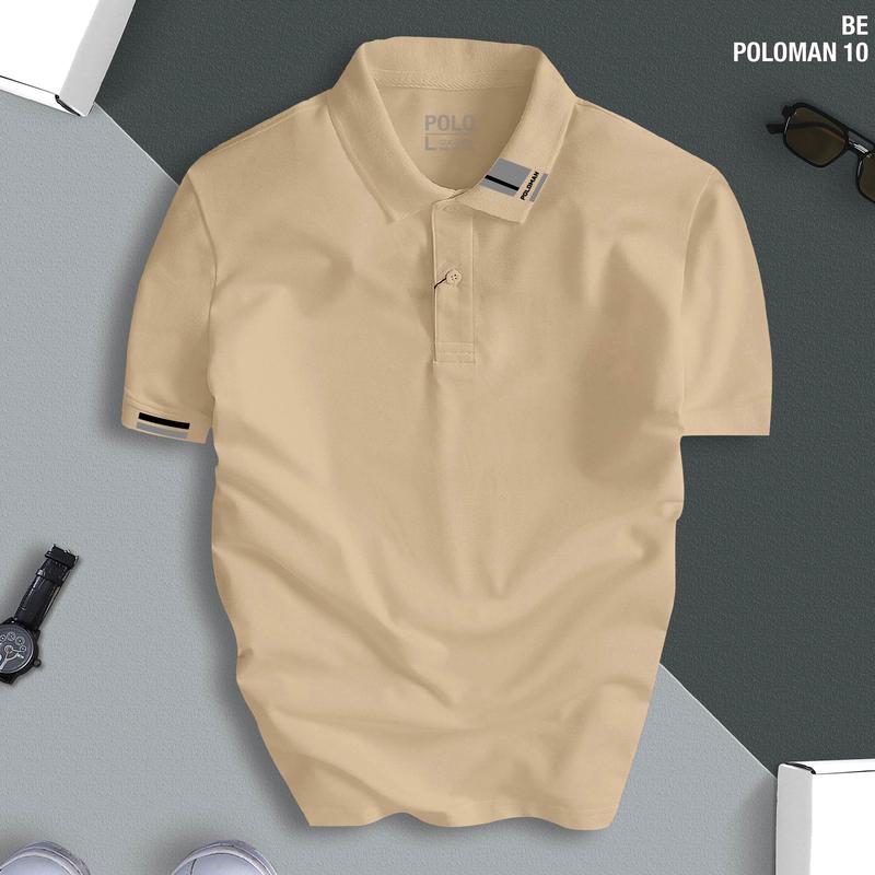 Áo phông POLOMAN 10 cổ bẻ BASIC CVC vải cá sấu sang trọng, lịch lãm, thoáng mát Menswear Có Cổ Ngắn Tay Cộc Tay Shirt Tay Ngắn Tay Ngắn thời trang công sở thường 8