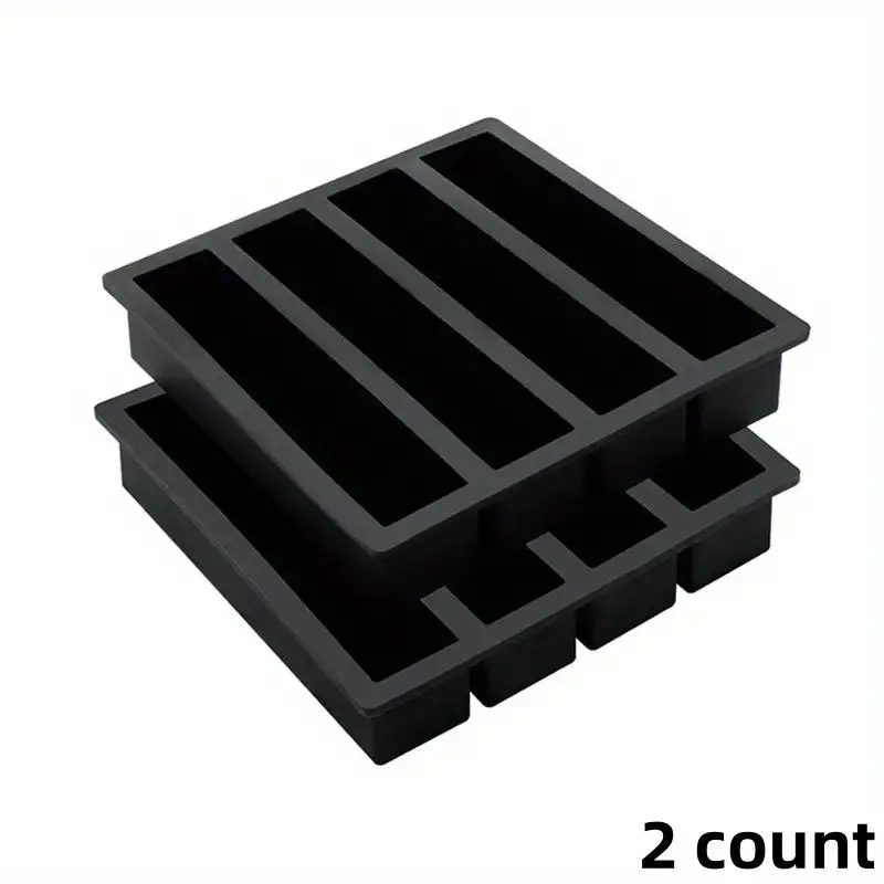 Silicone Ice Cube Tray, 2 Counts Long Stick Ice Cube Mold, Easy Release Flexible Ice Tray for Chilled Drinks & Food Preparation 0