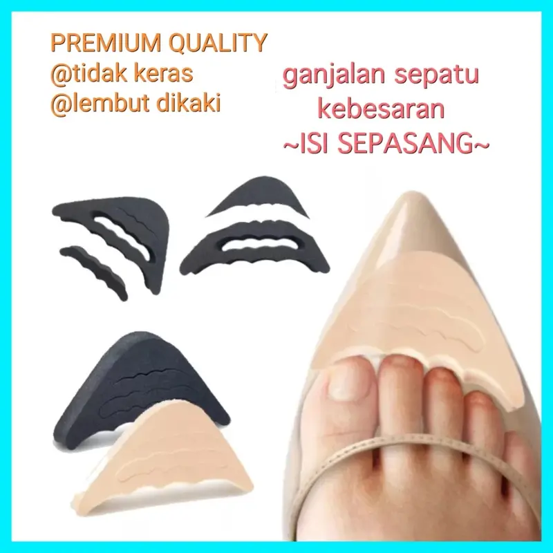 Insole  Sepatu Depan Sol Ganjal Sepatu 1 Pasang Ganjalan Busa Anti Lecet Shoe 8