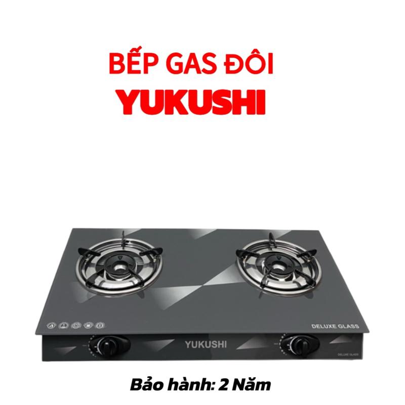 Bếp gas chén nhôm YUKUSHI YK-2024N - Mặt kính cường lực - Lửa xanh tiết kiệm gas - Bảo hành chính hãng 02 Năm