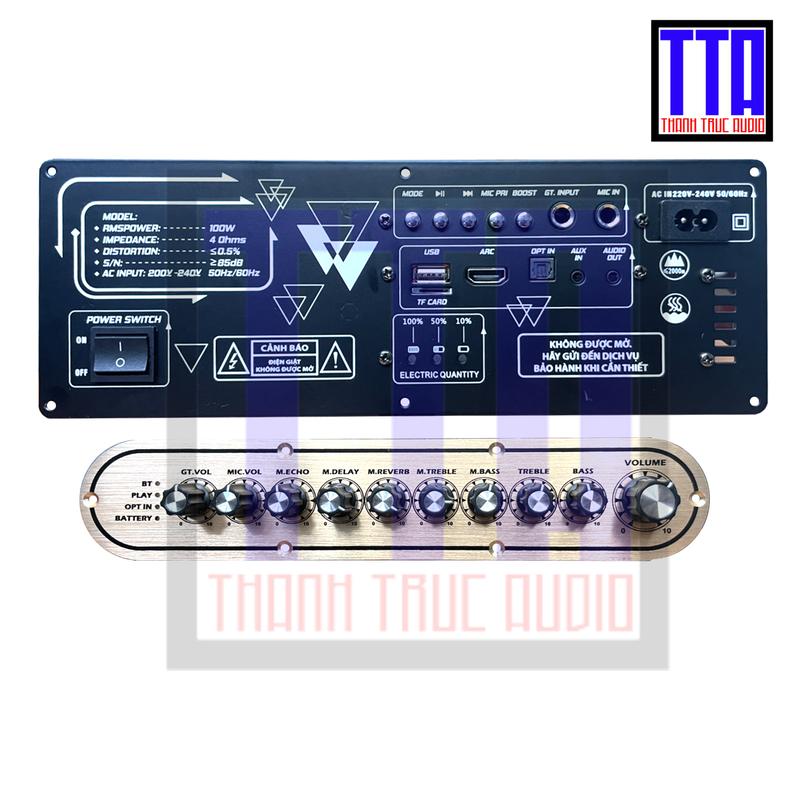 Mạch loa kéo xách tay reverb 2 tấc đôi đến 2,5 tấc đôi - 2 kênh 100W - K10DSP