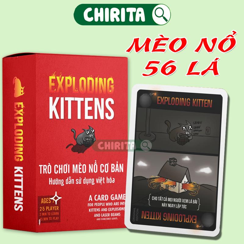 Bài Mèo Nổ Việt Hóa Exploding Kittens BoardGame 56 Lá Giấy - Trò Chơi Giải Trí CHIRITA