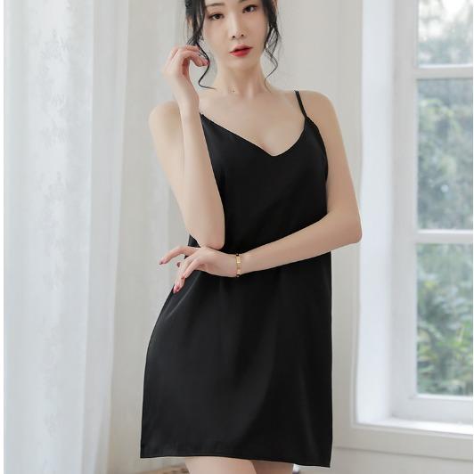 VÁY NGỦ HISEXY 2 DÂY MẶC NHÀ LỤA SATIN CAO CẤP MD03