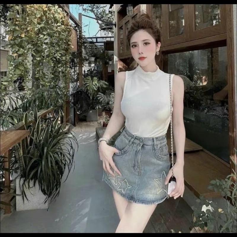 Áo cổ lọ cao thiết kế khoét nách nhún eo dáng ôm body - Nữ - Top Women 4