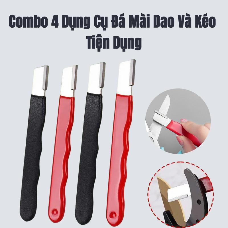 Combo 4 Dụng Cụ Đá Mài Dao Và Kéo Tiện Dụng, Đá Mài Kéo Làm Vườn,Dao Làm Bếp Cán Bọc Nhựa Chất Liệu Kim Loại Không Gỉ,C ây Mài Dao Nhỏ Gọn Dễ Sử Dụng đồ  mài  dao dụng  cụ  mài  dao bộ  mài  dao  đa  năng Dụng Cụ Mài mài  dao  đa  năng