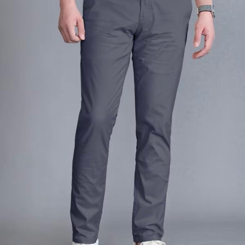 Quần dài kaki nam màu xi măng (45kg đến 110kg) vải dày mịn co giản mặc đi làm đi chơi thoáng mát thấm mồ hôi có thể mặc đi chơi đi làm tiệc đều được Menswear Cotton