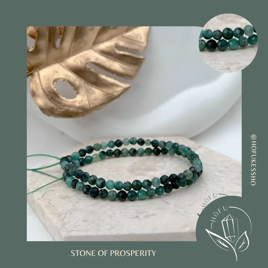 Gelang Batu Emerald Natural Crystal Bracelet