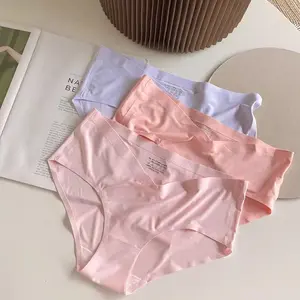 Celana Dalam Wanita Hamil Sutra Es Tanpa Jahitan Elastis Tanpa Jejak Nyaman Dipakai CD Undies Hamil Low Waist Maternity Panty Ibu Bumil 820