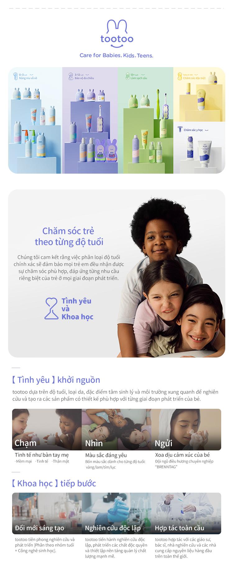 Product Introduction of tootoo Kem Dưỡng Ẩm Mặt Cho Trẻ Em Phân Theo Độ Tuổi 0-3-12 Tuổi Cấp Tốc Làm Mát Dịu Da Chống Hăm Không Dính Rít Thẩm Thấu Nhanh Kiểm Nghiệm An Toàn Cho Da Nhạy Cảm Không Cồn Không Paraben 10